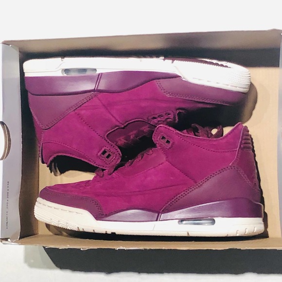 🙅‍♀️SOLD😄 WMNS JORDAN RETRO 3 SE SNKRS BURGUNDY NEW - Picture 5 of 7